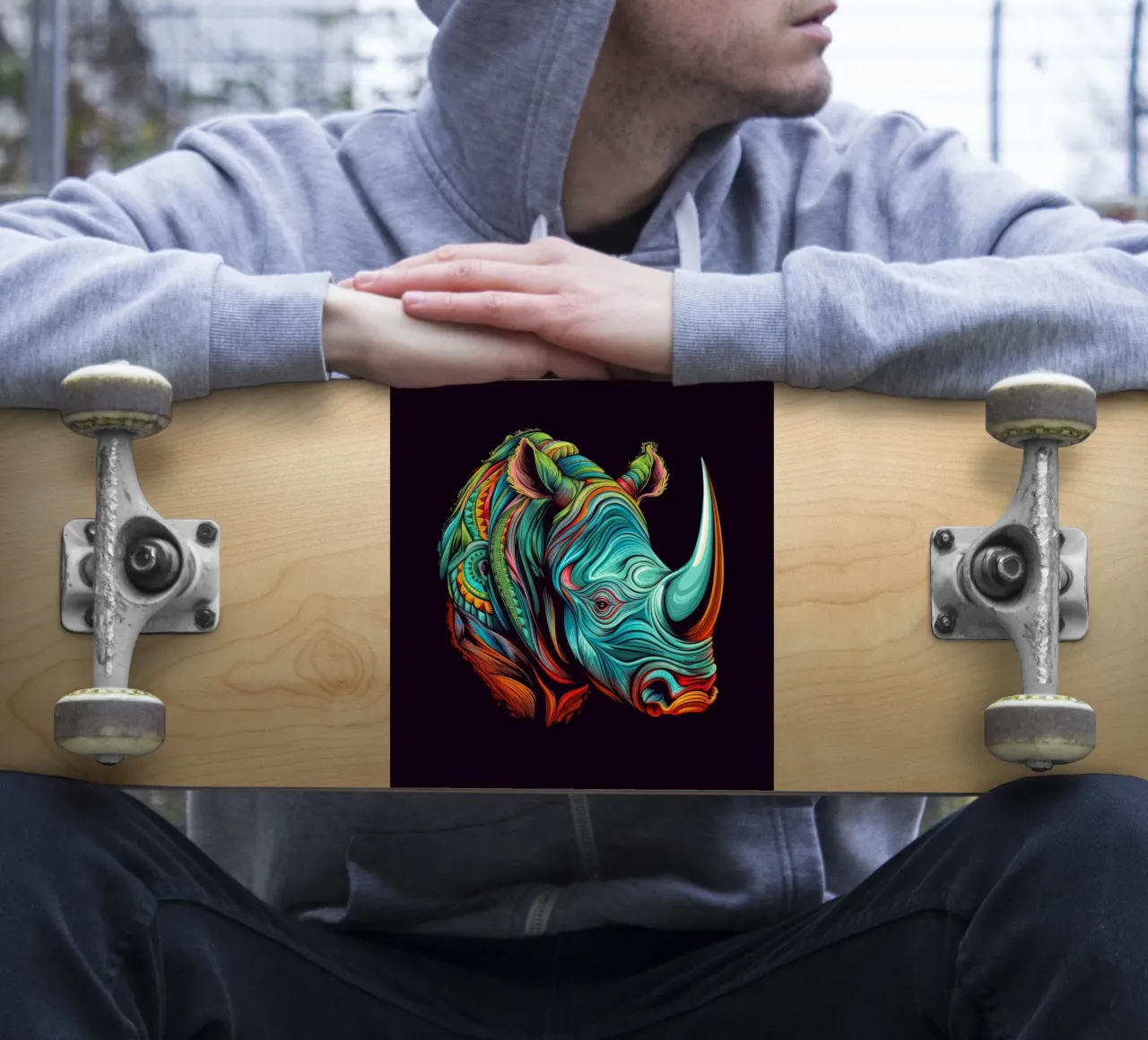 Tatoo Rhinoceros sticker by Animal Portraits