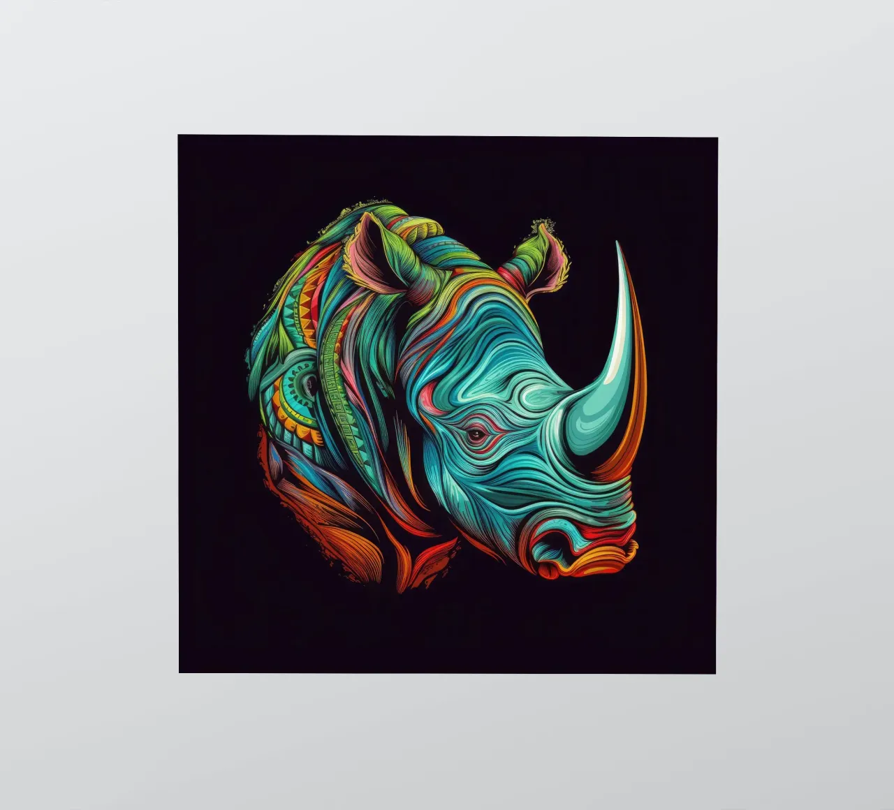 Tatoo Rhinoceros sticker by Animal Portraits