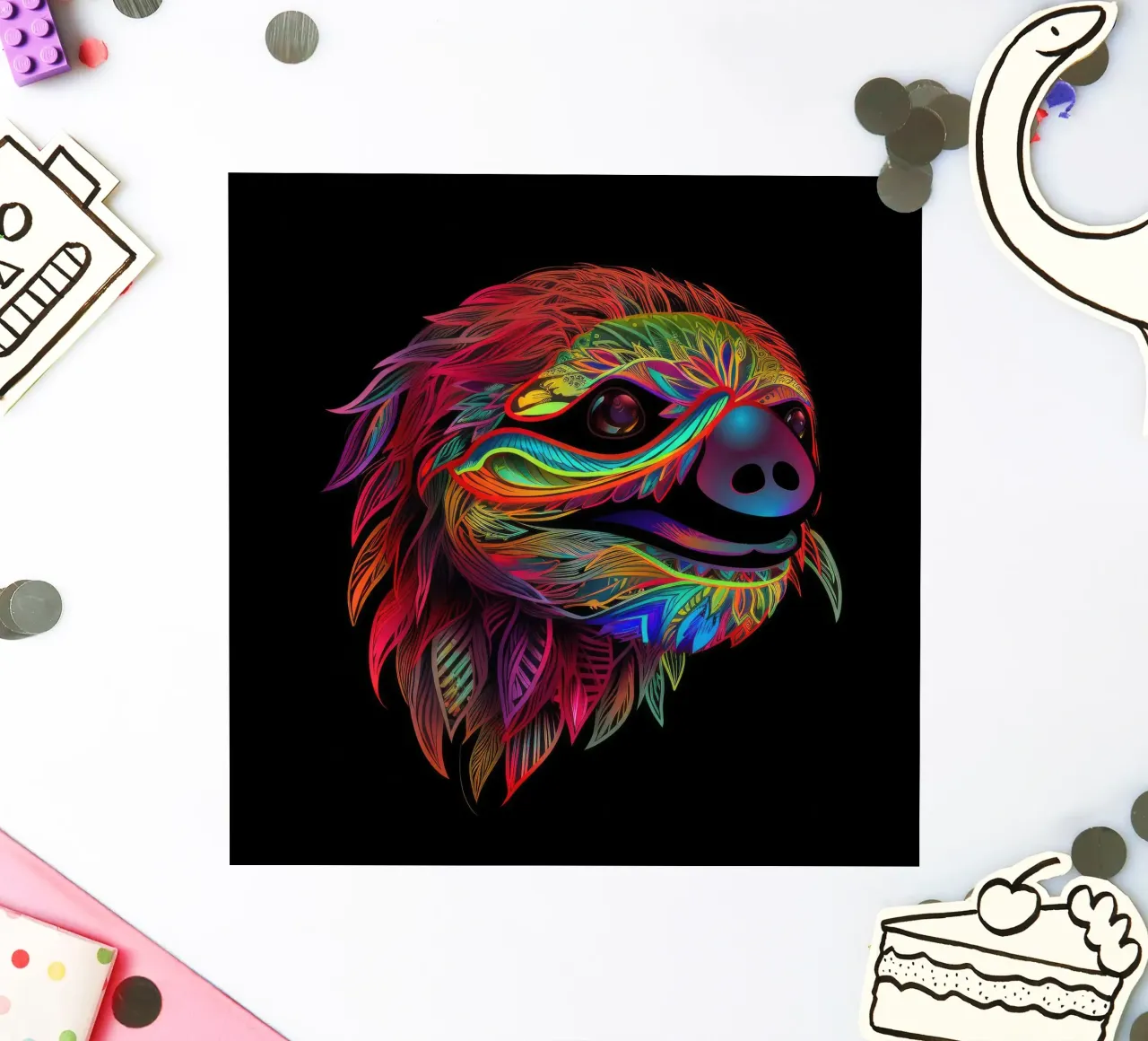Tatoo Sloth autocollant de Animal Portraits