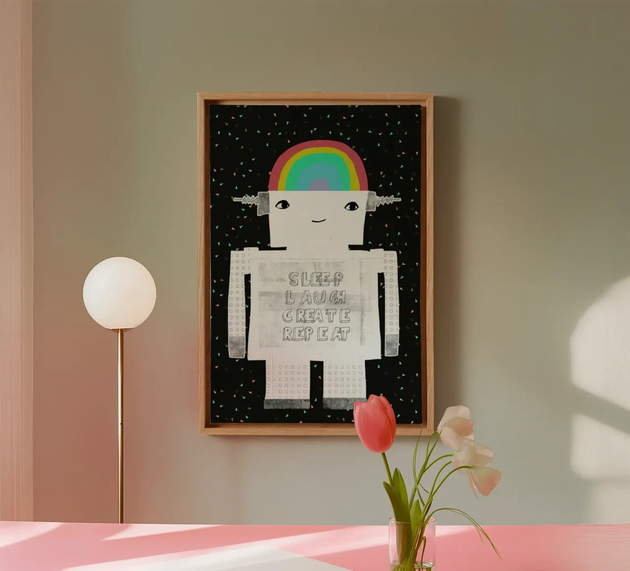 Sleep Laugh Create tela con Cornice a cassetta da treechild