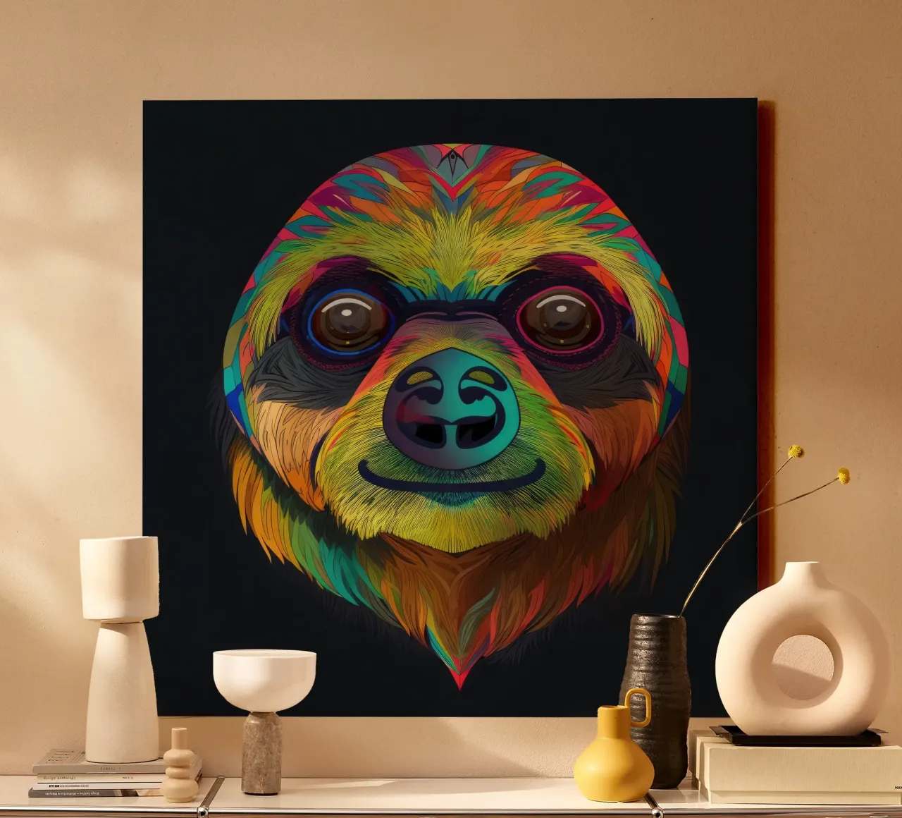 Tatoo Sloth canvas van Animal Portraits