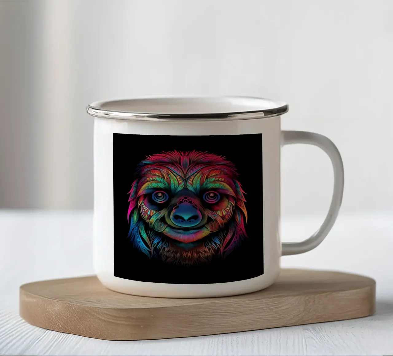 Bradipo Tatoo tazza in smalto da Animal Portraits