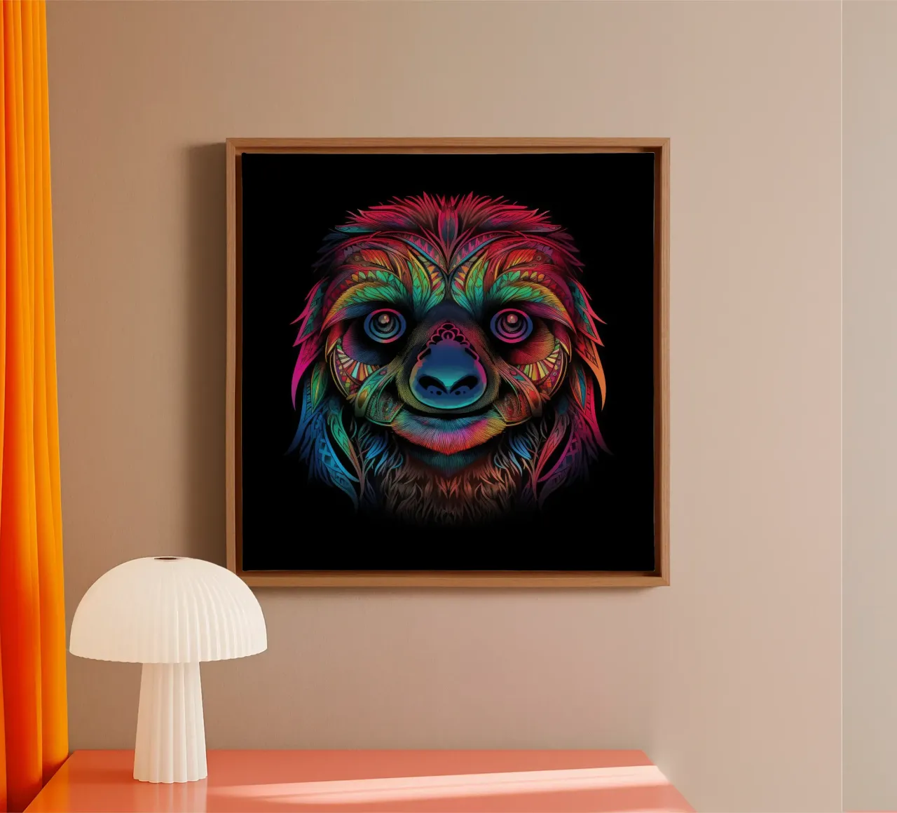Bradipo Tatoo tela con Cornice a cassetta da Animal Portraits