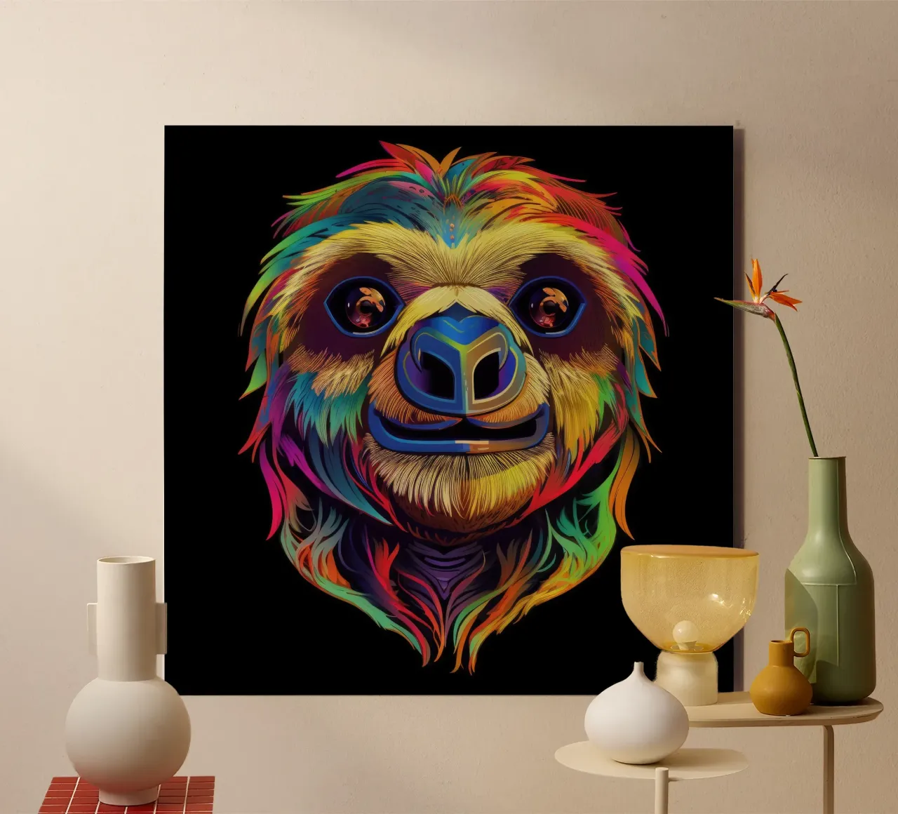 Bradipo Tatoo alluminio dibond da Animal Portraits