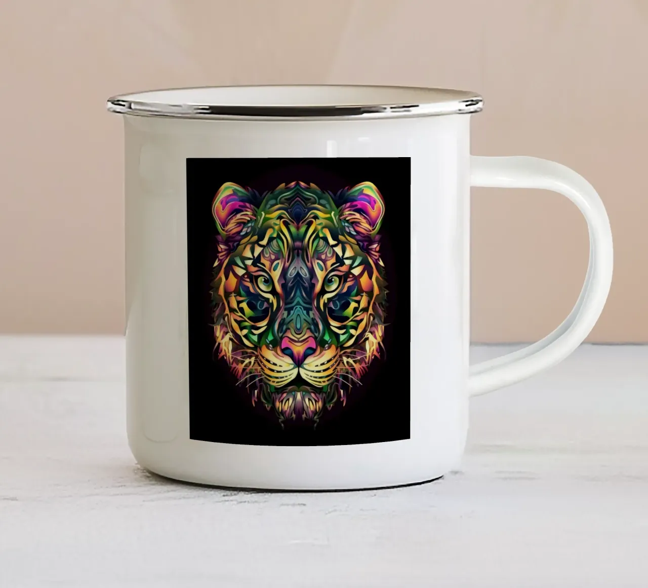Tigre Tatoo tazza in smalto da Animal Portraits