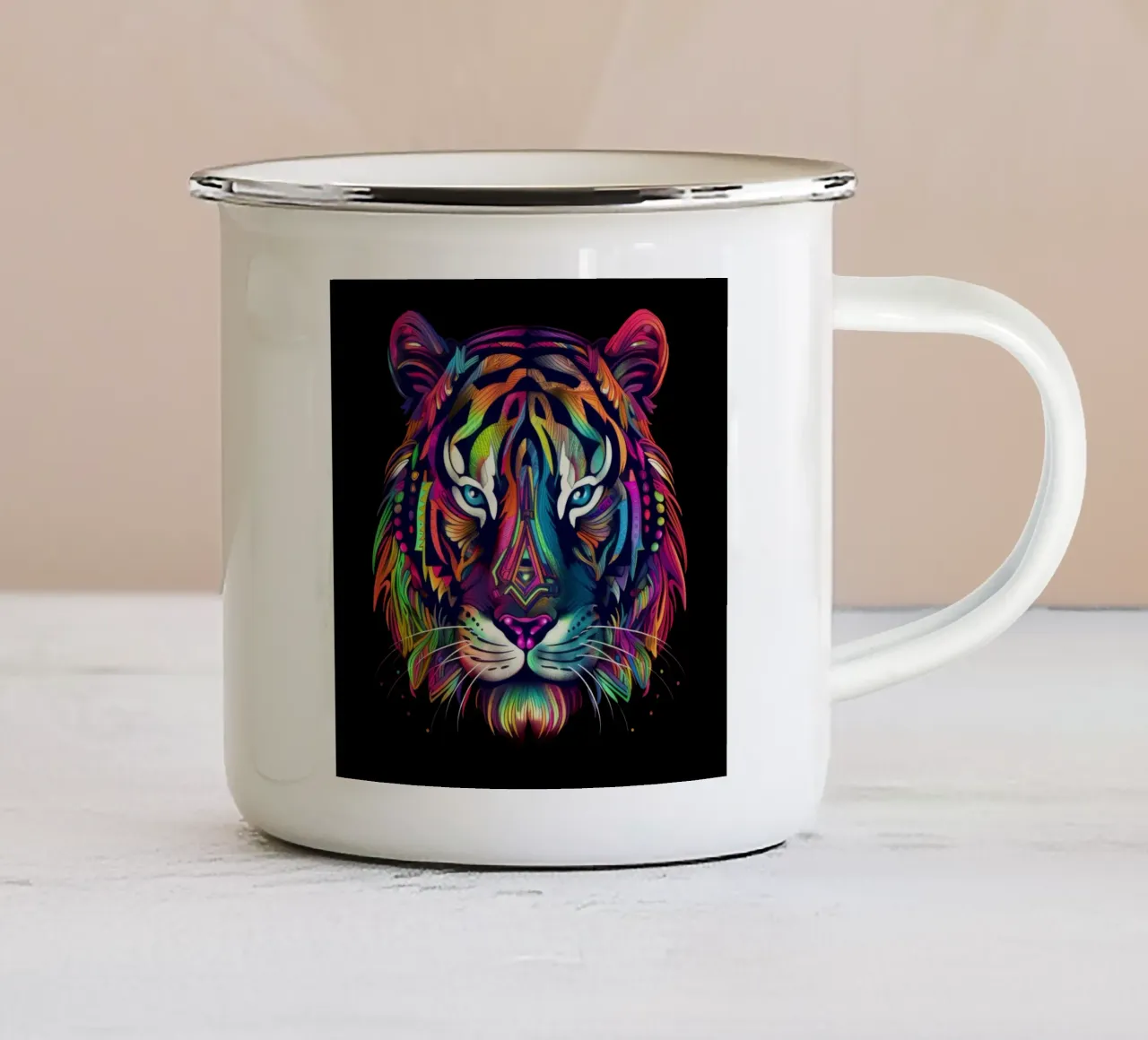 Tigre Tatoo tazza in smalto da Animal Portraits