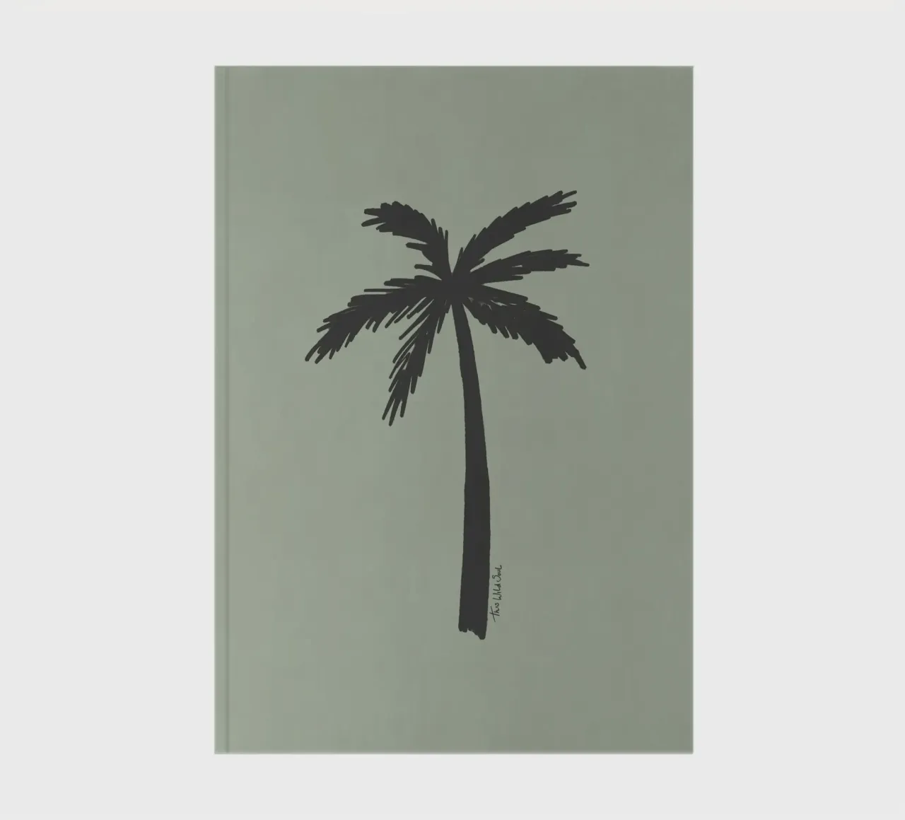 Sage and charcoal black boho organic abstract Palm Tree notebook by This Wild Soul - Illustration