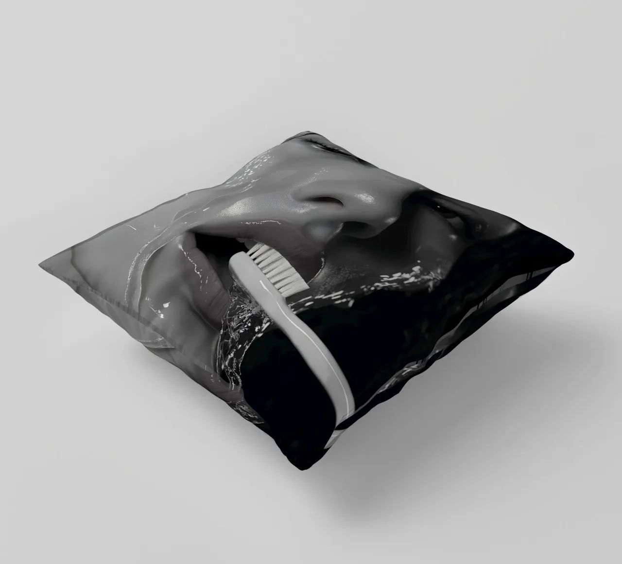 Dentist series -  Shower and the toothbrush decorative cushion by Synthaira