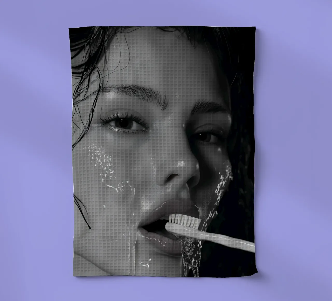 Dentist series -  Shower and the toothbrush tea towel by Synthaira