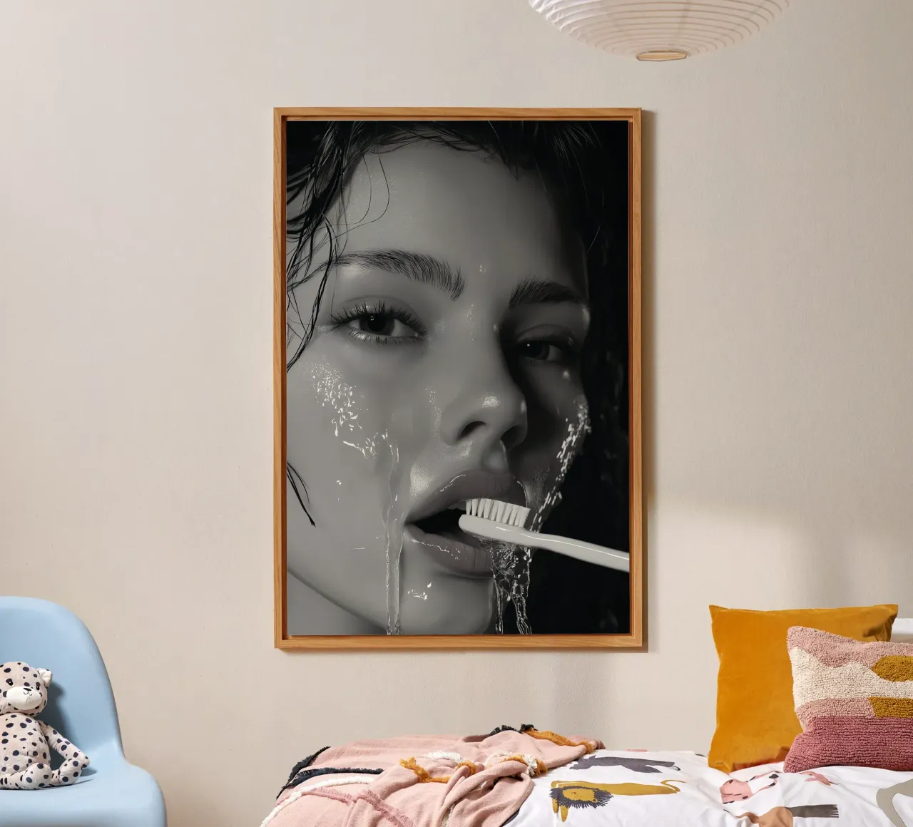 Dentist series -  Shower and the toothbrush alu-dibond by Synthaira