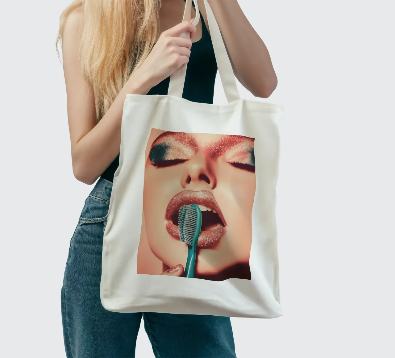 Fancy toothbrush borsa in juta da Synthaira