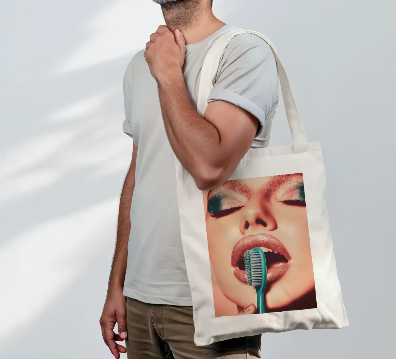 Fancy toothbrush borsa in juta da Synthaira