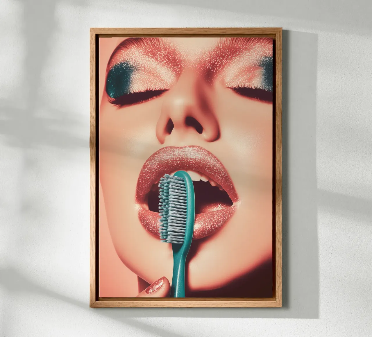 Glitter Routine canvas with Floater frame by Synthaira