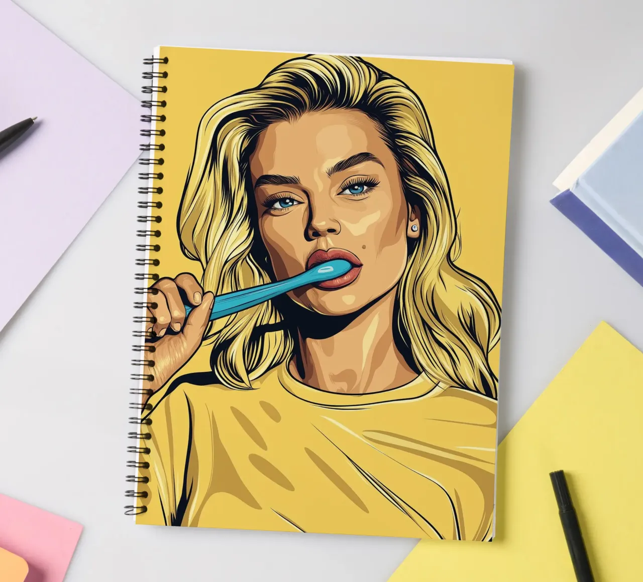 Blue toothbrush spiral notebook by Synthaira