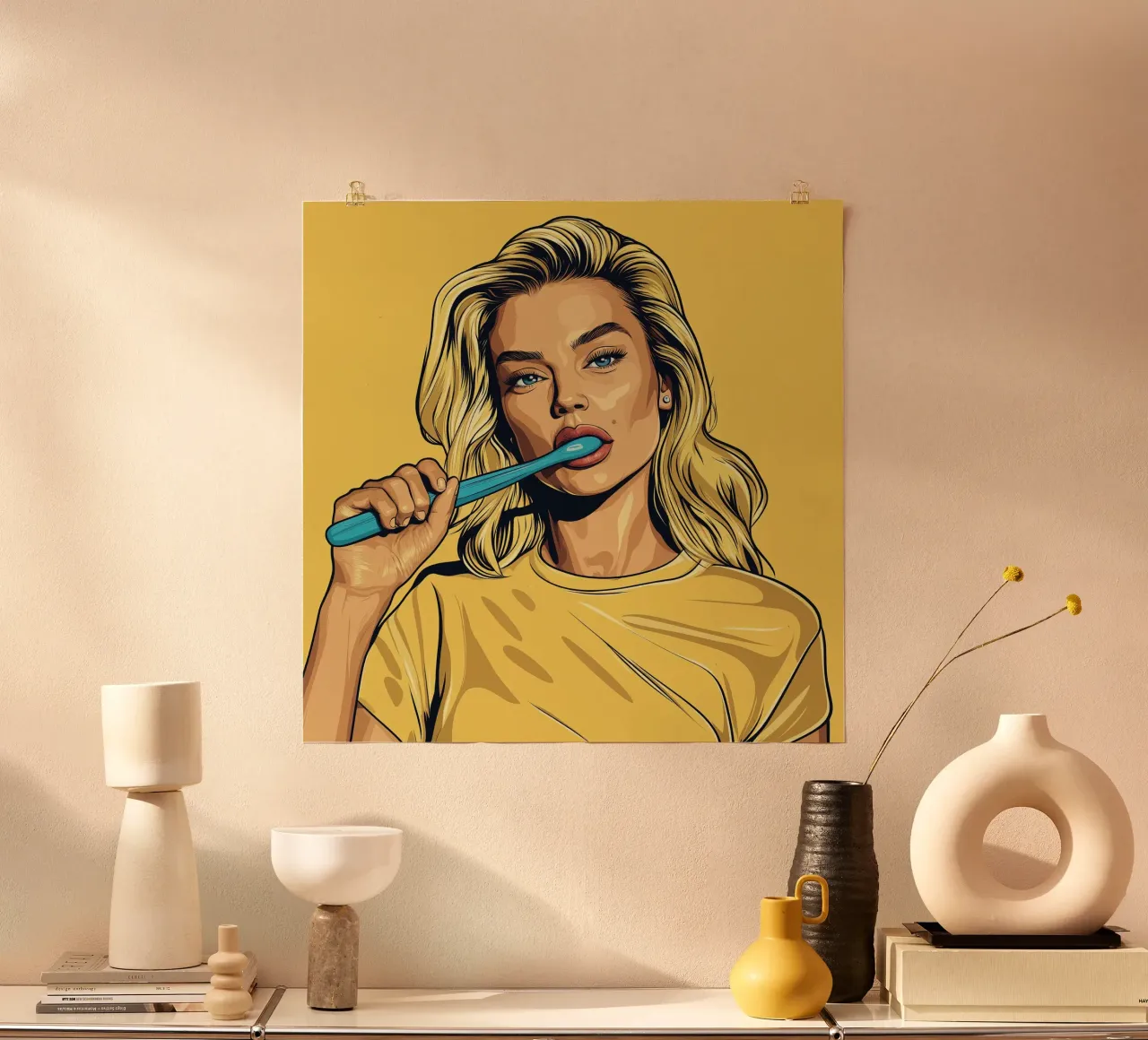 Blue toothbrush carta hahnemühle da Synthaira