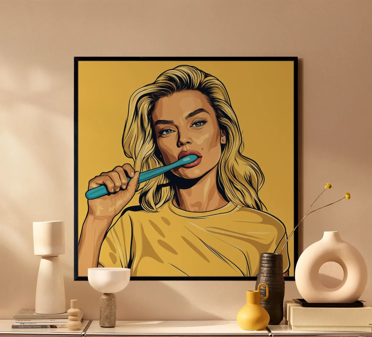 Blue toothbrush carta hahnemühle da Synthaira