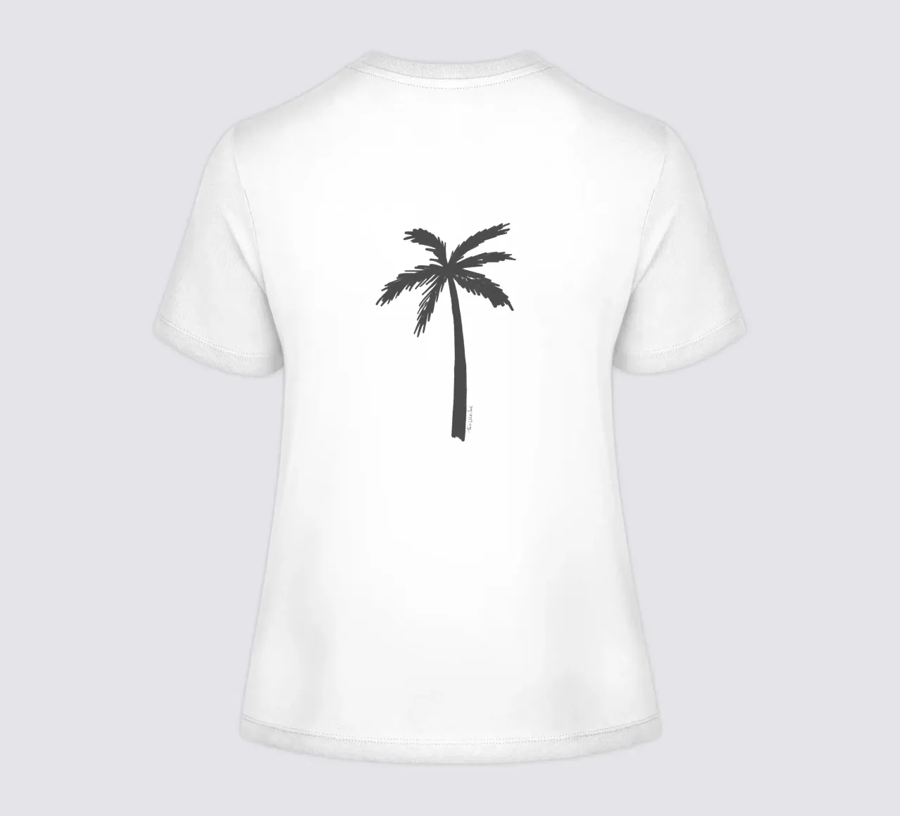 Black organic abstract minimalist island vibes palm tree women's fitted t-shirt by This Wild Soul - Illustration