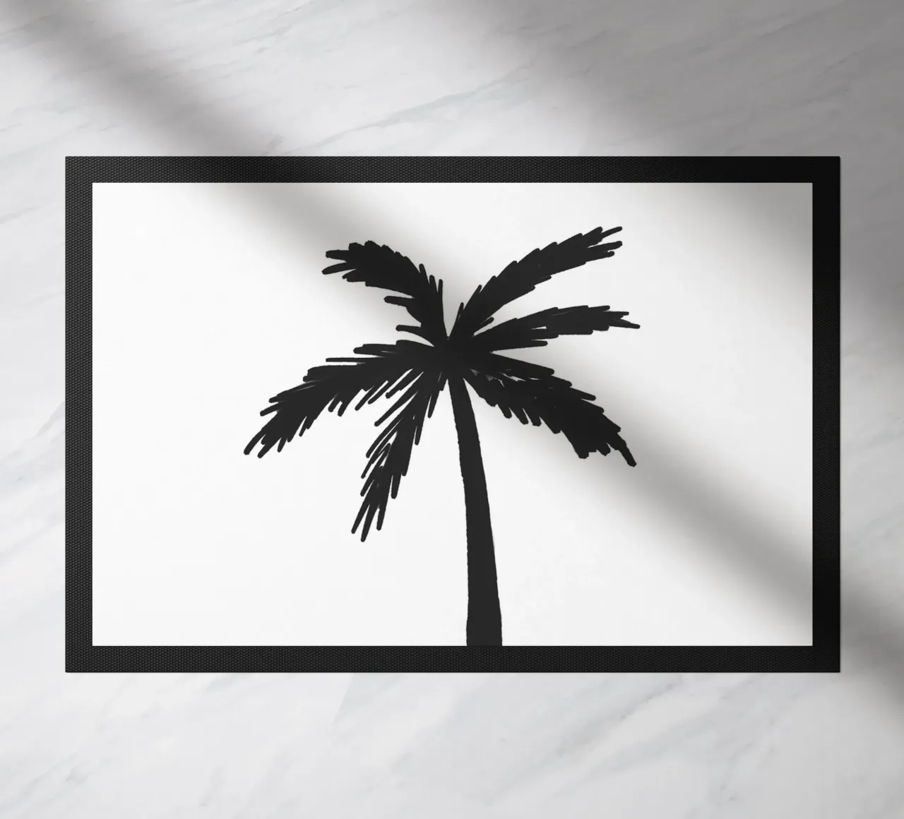 Noir organique abstrait minimaliste île vibrante palmier paillasson de This Wild Soul - Illustration