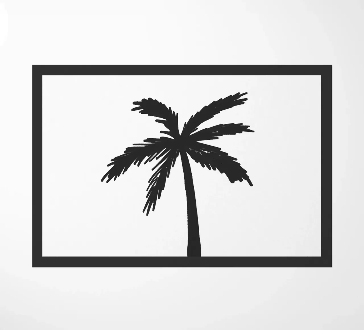 Noir organique abstrait minimaliste île vibrante palmier paillasson de This Wild Soul - Illustration