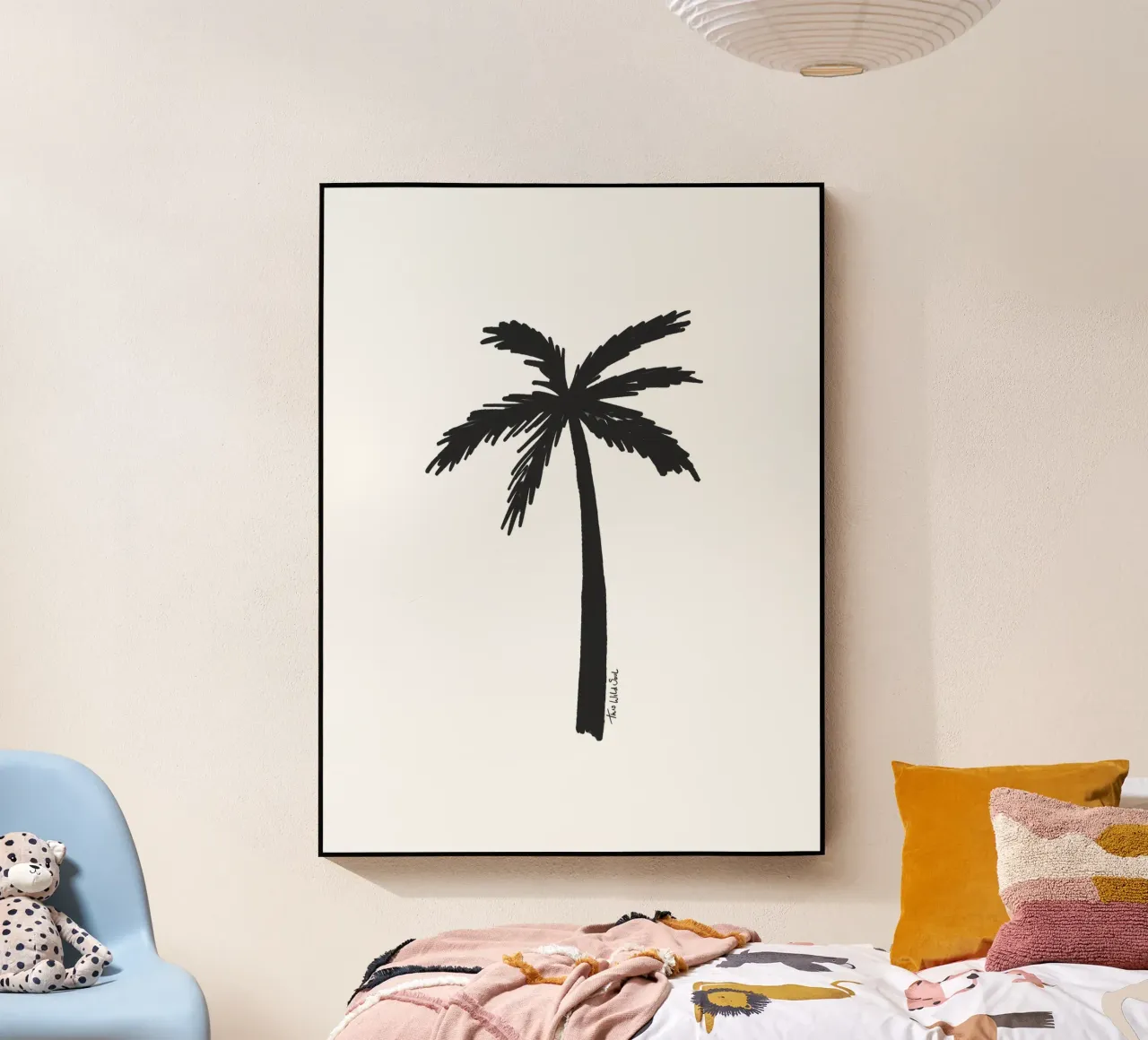 Black organic abstract minimalist island vibes palm tree acrylic glass by This Wild Soul - Illustration