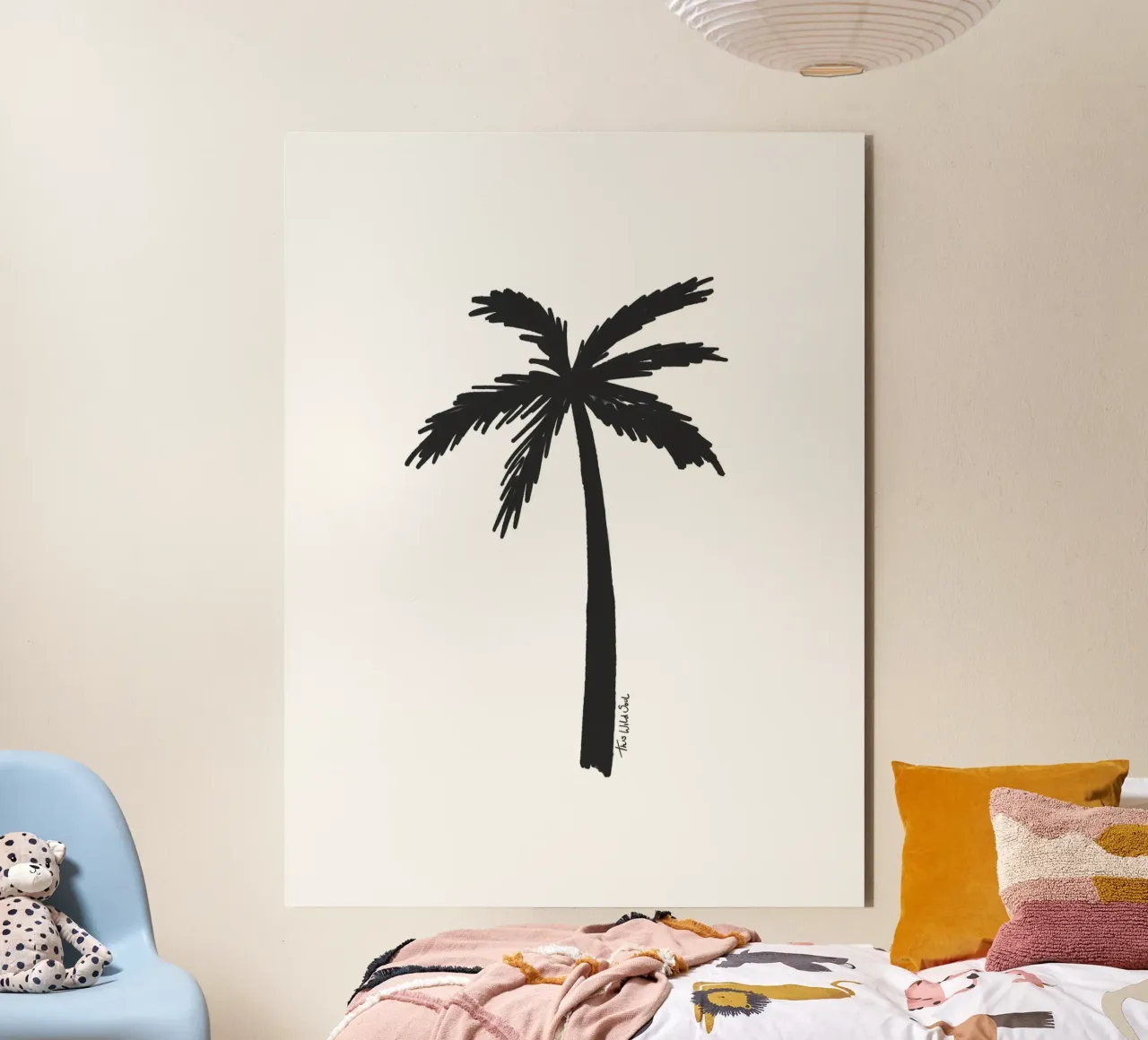 Black organic abstract minimalist island vibes palm tree alu-dibond by This Wild Soul - Illustration