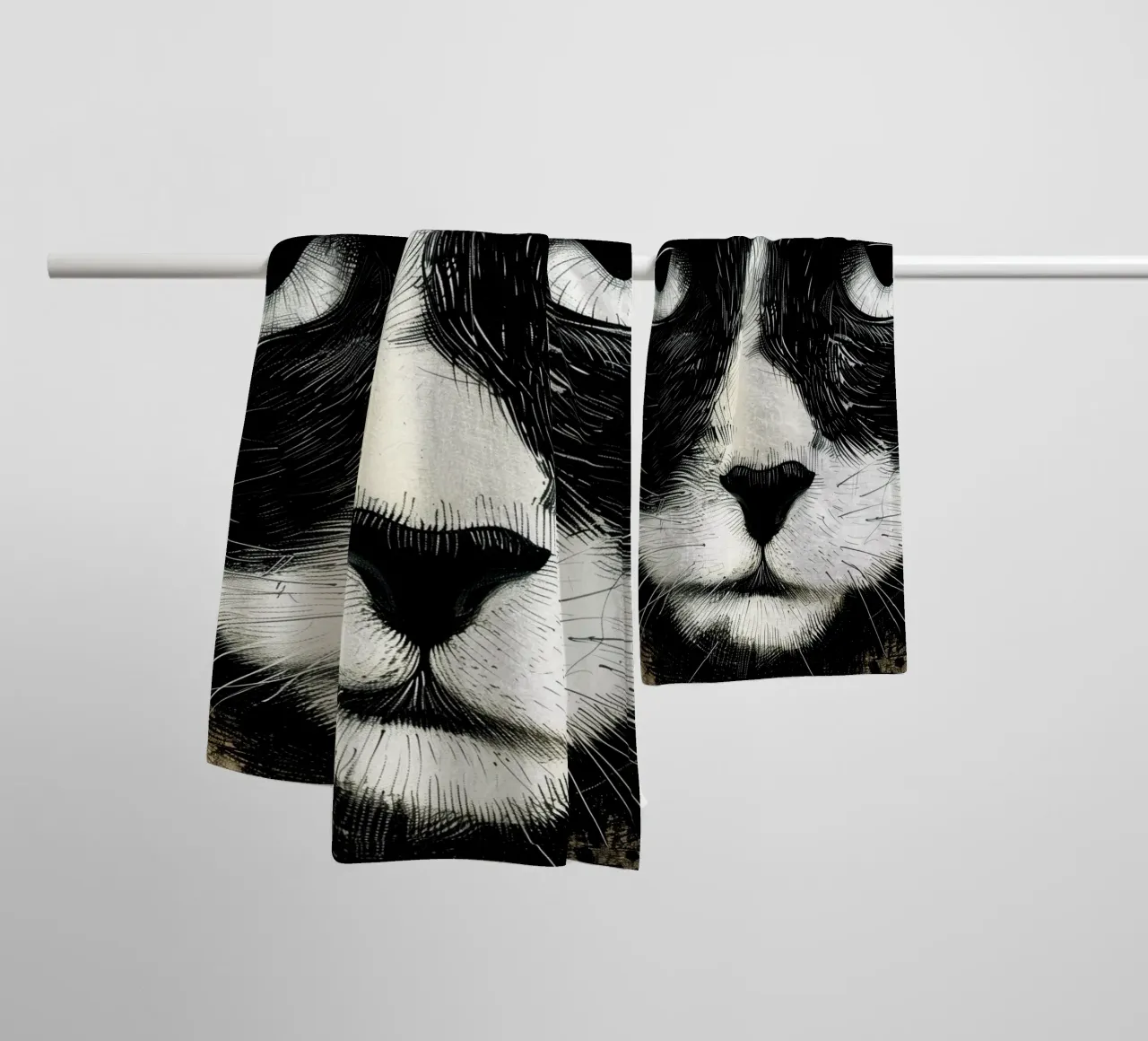 Kitty animal art towel by Justyna Jaszke JBJart
