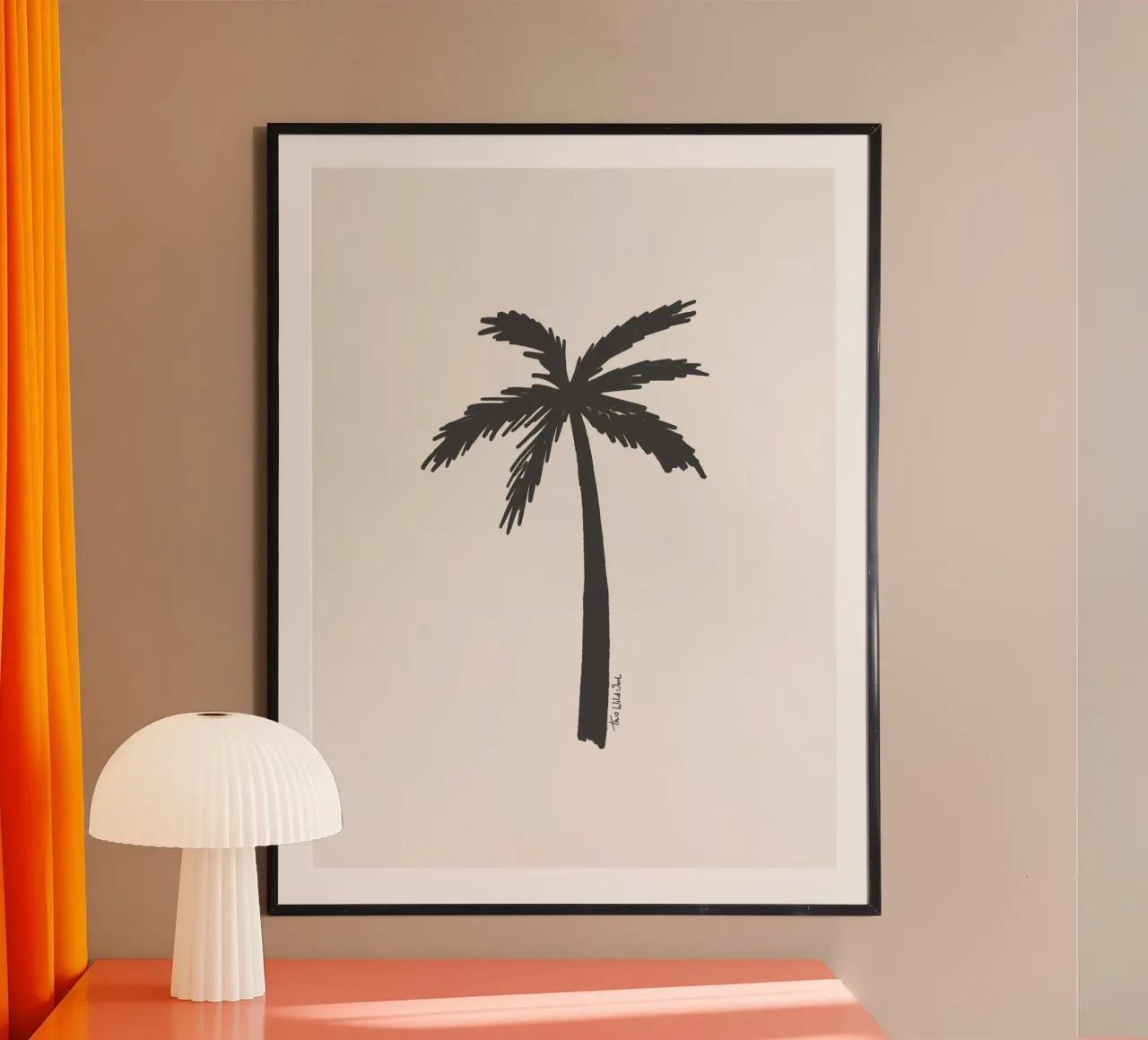 Creme & schwarz organische abstrakte minimalistische Palme Hahnemühle von This Wild Soul - Illustration