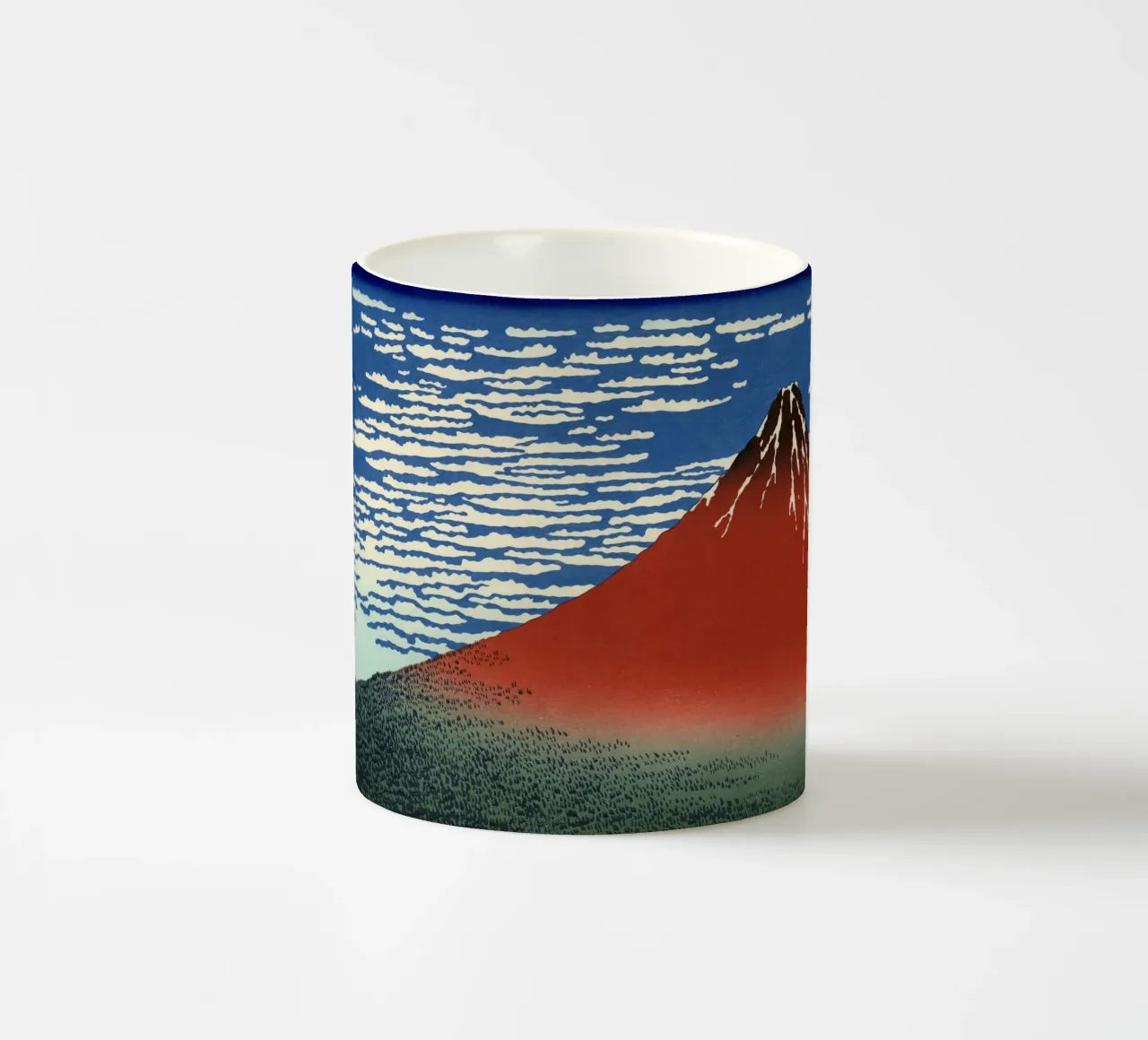 Hokusai - Fuji rosso tazza in ceramica da William Store