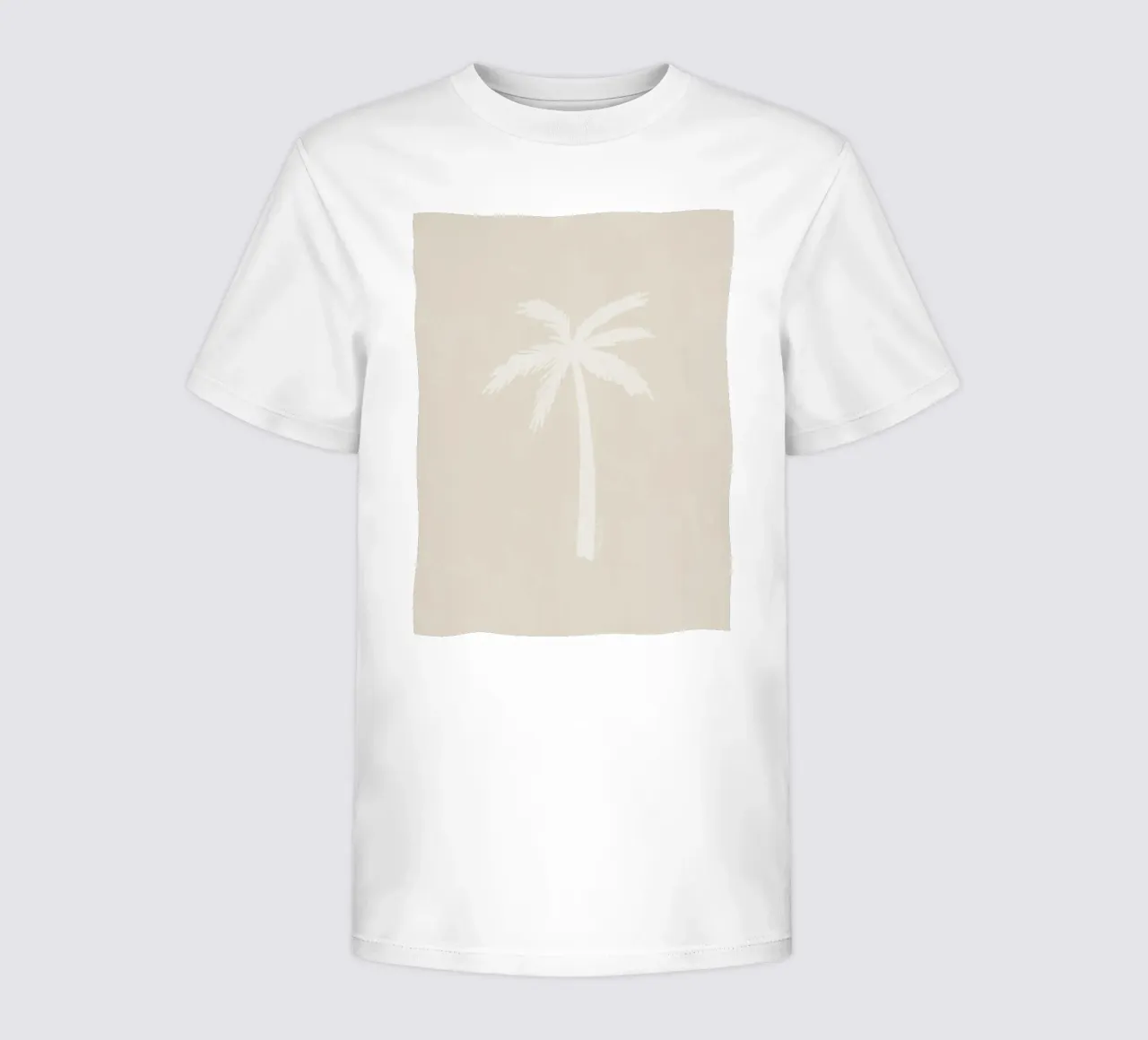Light boho beige white organic abstract minimalist palm tree kids t-shirt by This Wild Soul - Illustration