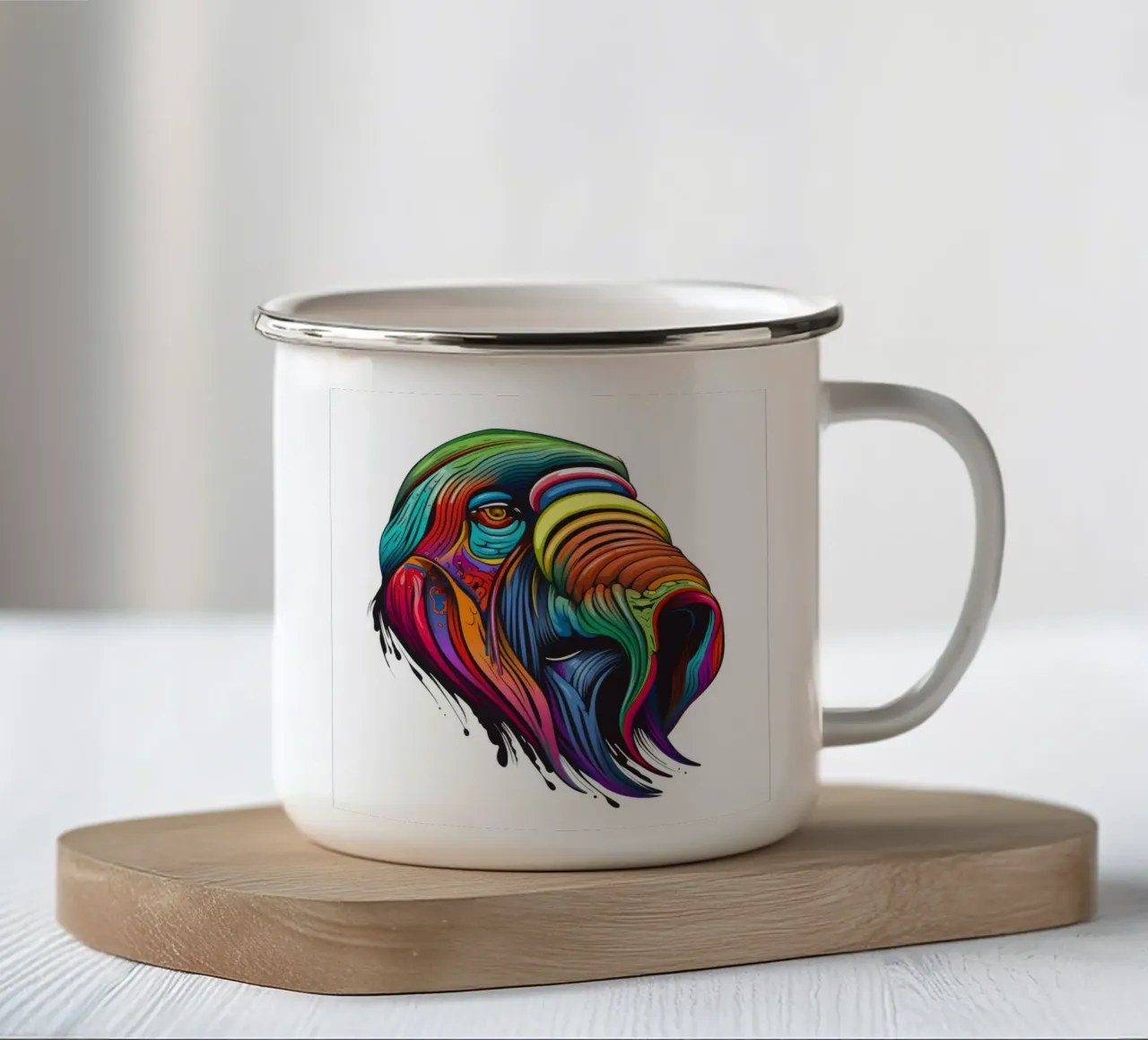 Tricheco Tatoo tazza in smalto da Animal Portraits