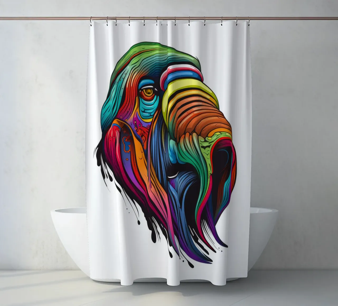 Tricheco Tatoo tenda da doccia da Animal Portraits