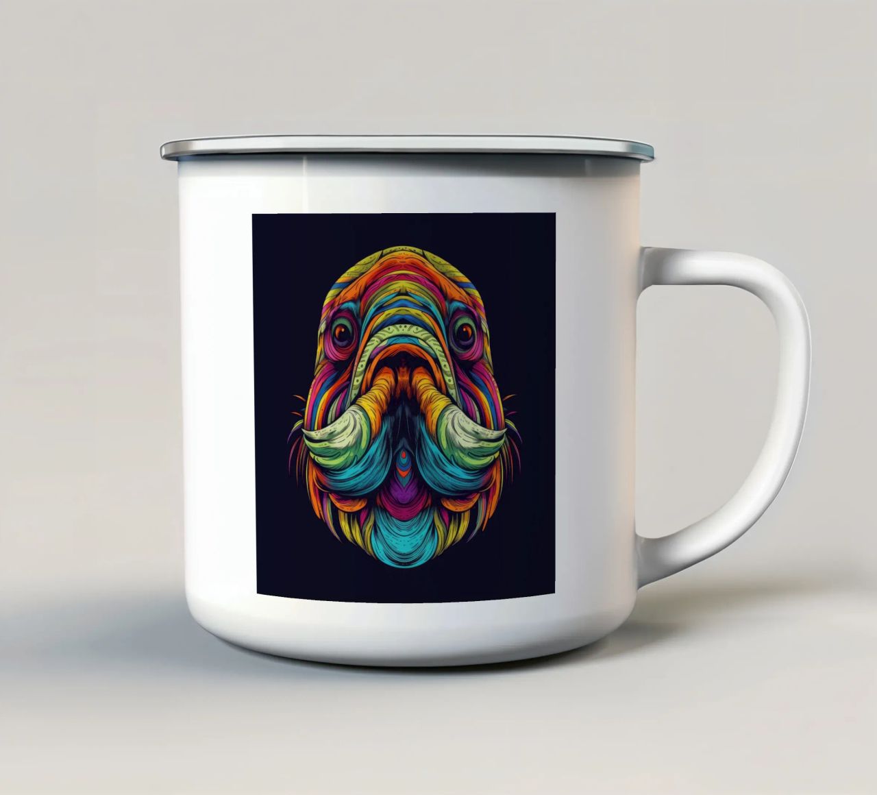 Tatoo Walrus emaille mok van Animal Portraits