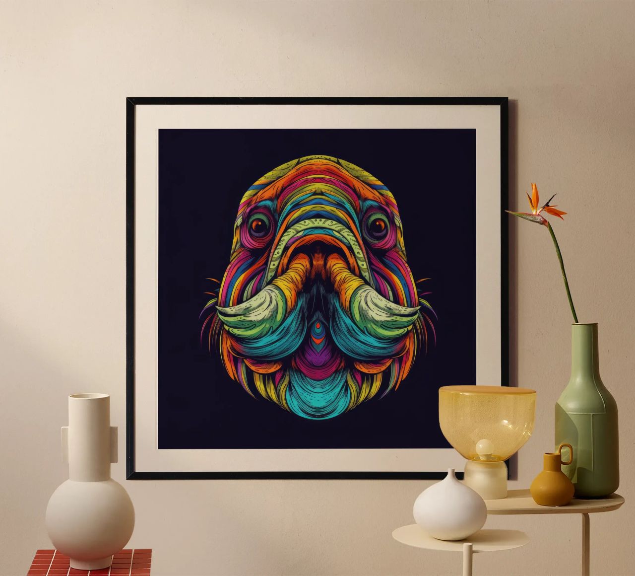 Tatoo Walrus poster van Animal Portraits