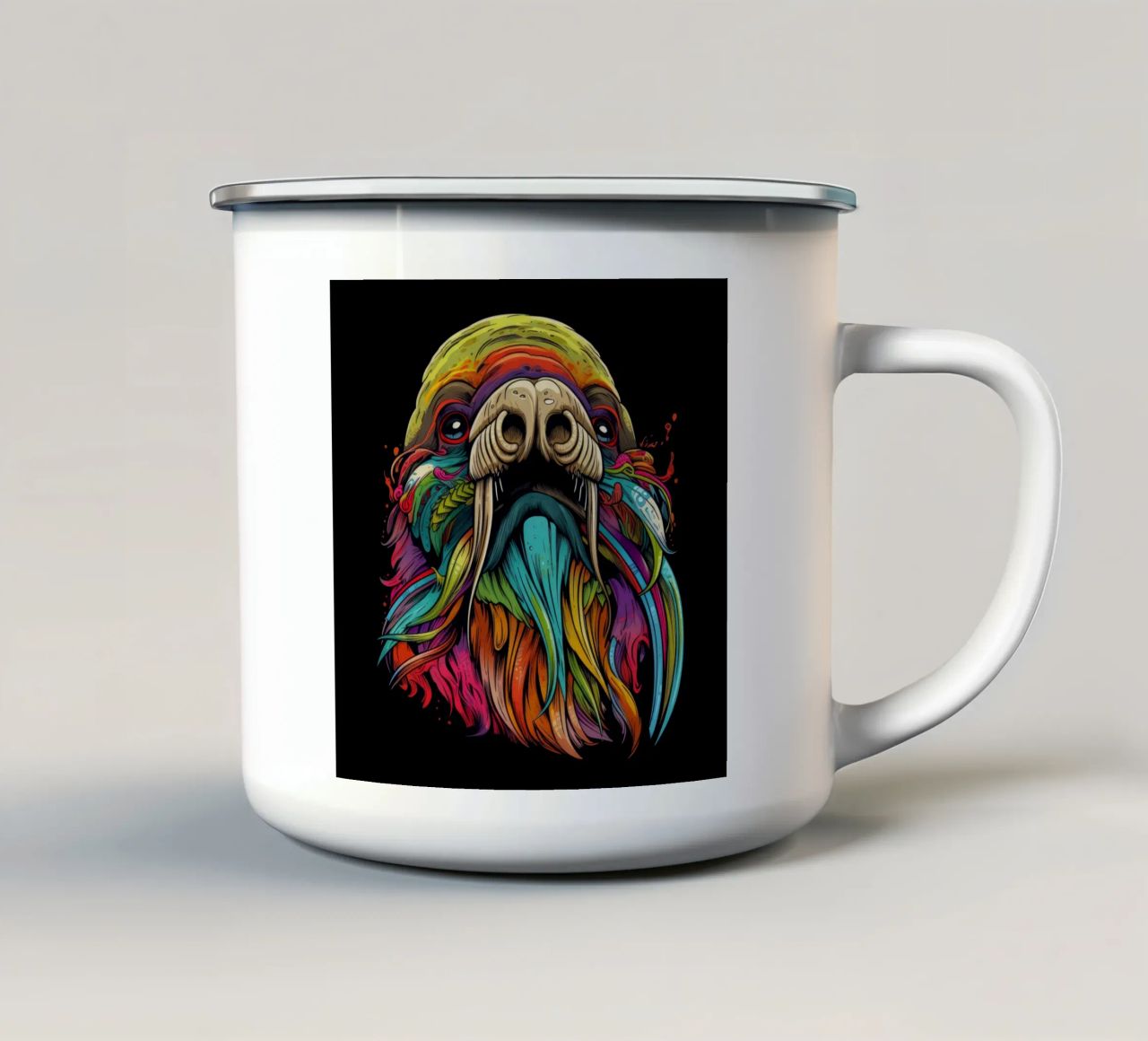 Tatoo Walrus emaille mok van Animal Portraits