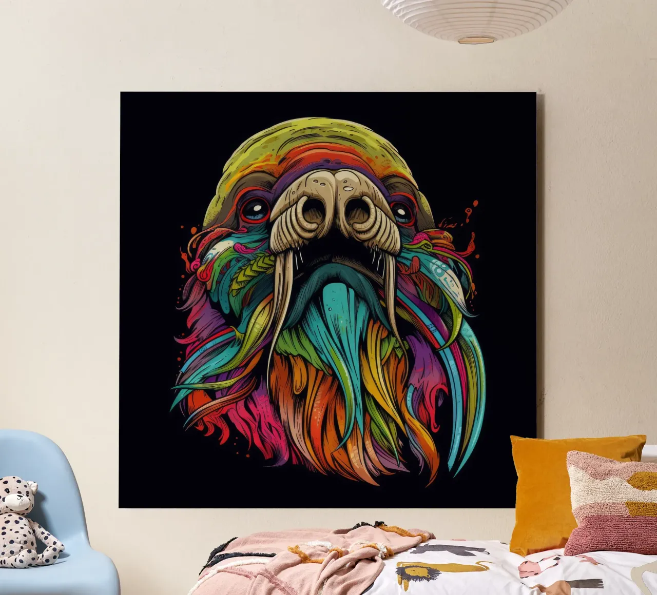 Tricheco Tatoo alluminio dibond da Animal Portraits