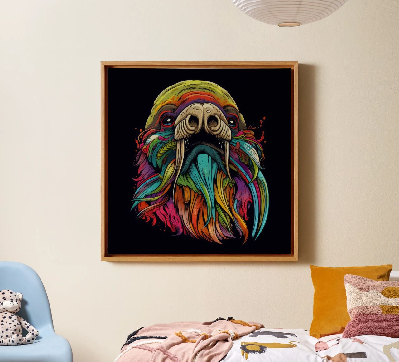Tatoo Walrus canvas van Animal Portraits