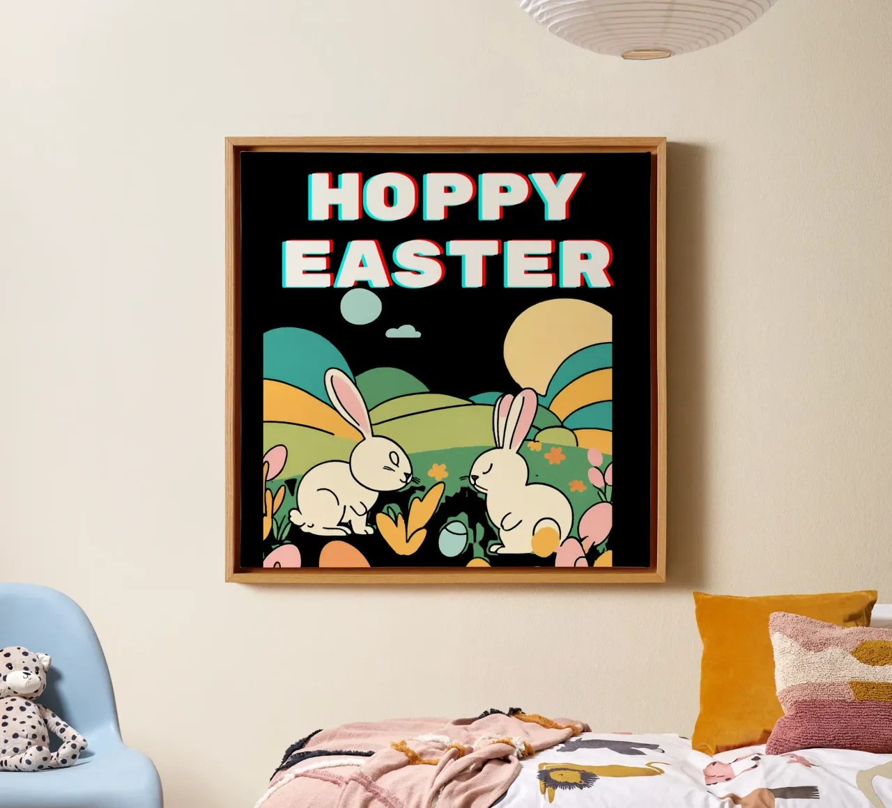 Hoppy Easter Celebrate His Resurrection with Joy canvas by Lionandlamb