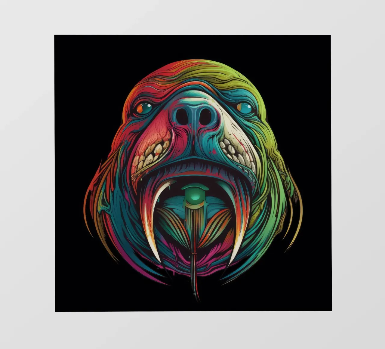 Tricheco Tatoo pellicola backlit da Animal Portraits