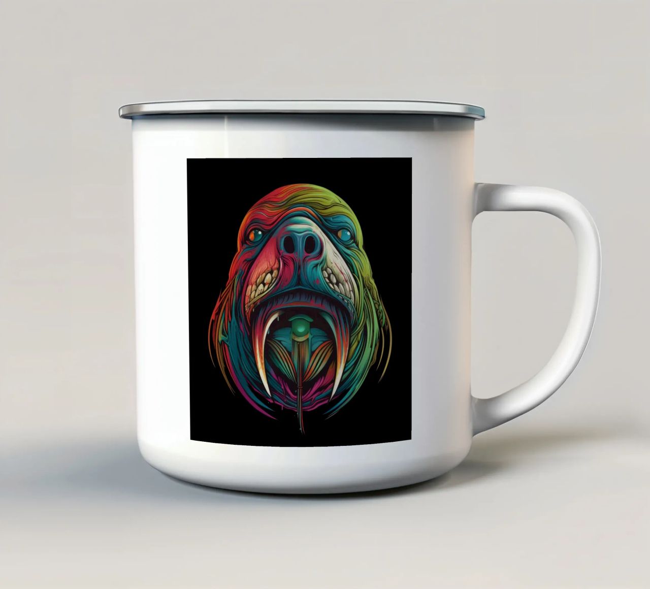 Tatoo Walrus emaille mok van Animal Portraits