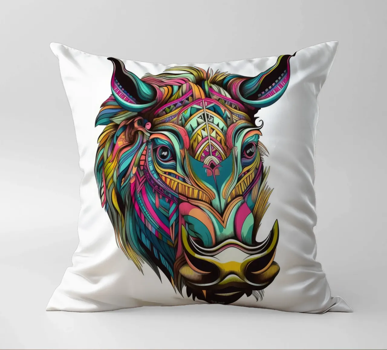 Tatoo Warthog cuscino da Animal Portraits