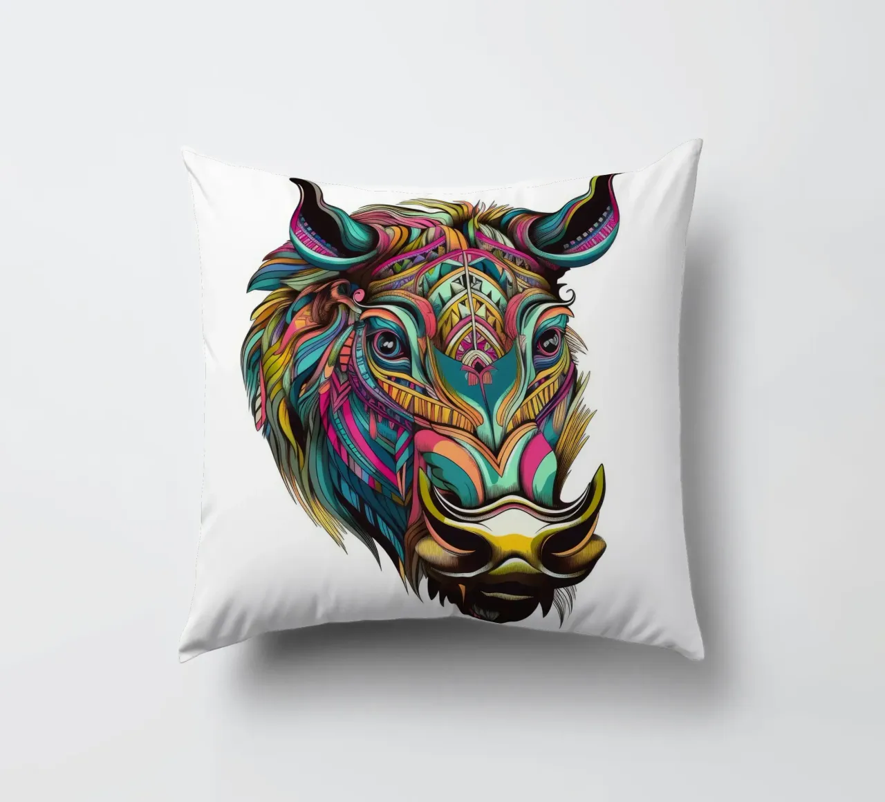Tatoo Warthog cuscino da Animal Portraits