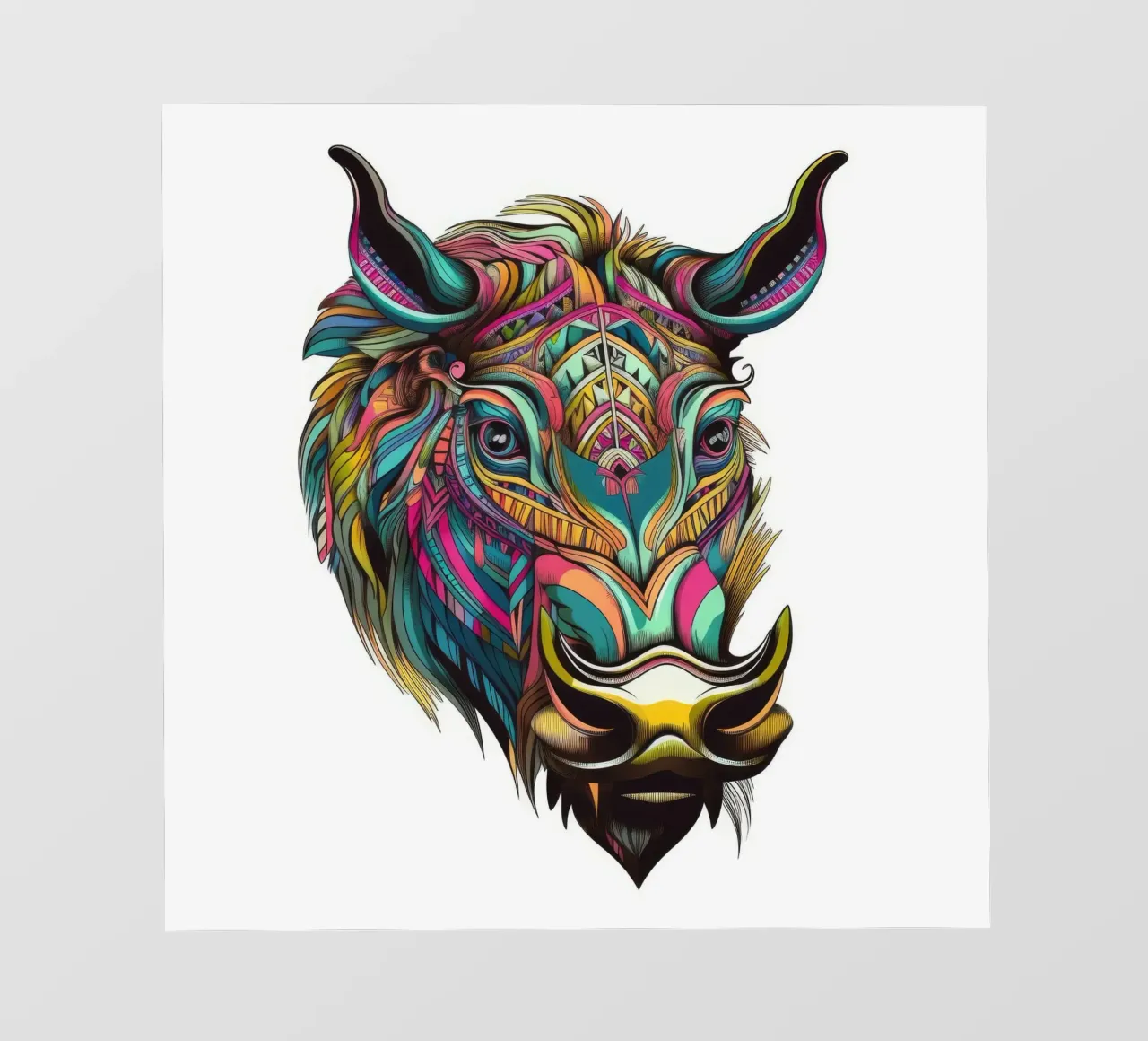 Tatoo Warthog telo in pvc da Animal Portraits