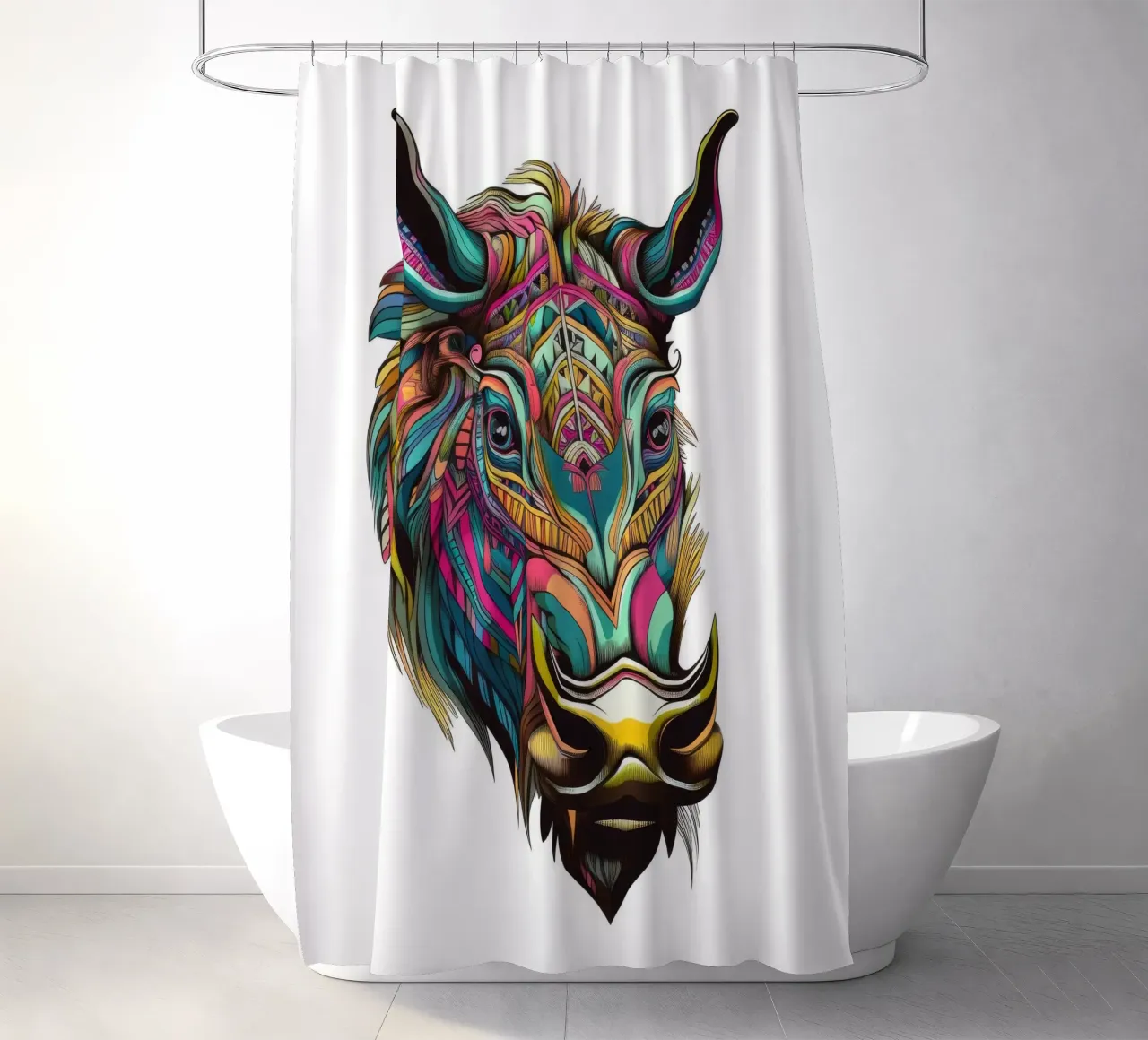 Tatoo Warthog tenda da doccia da Animal Portraits