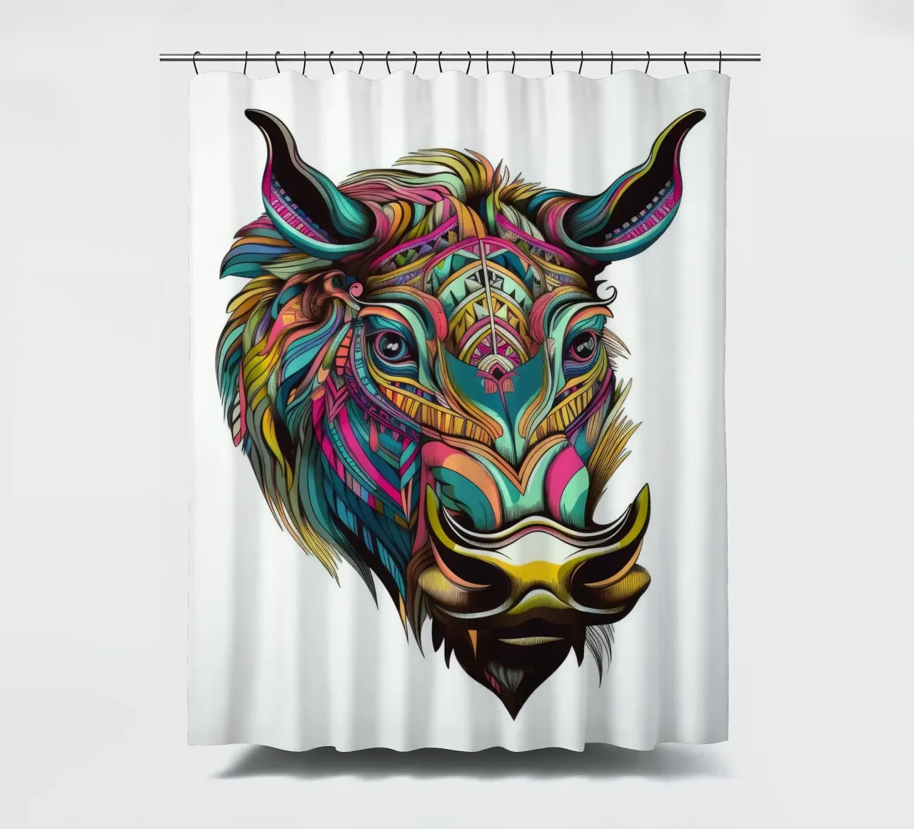 Tatoo Warthog tenda da doccia da Animal Portraits