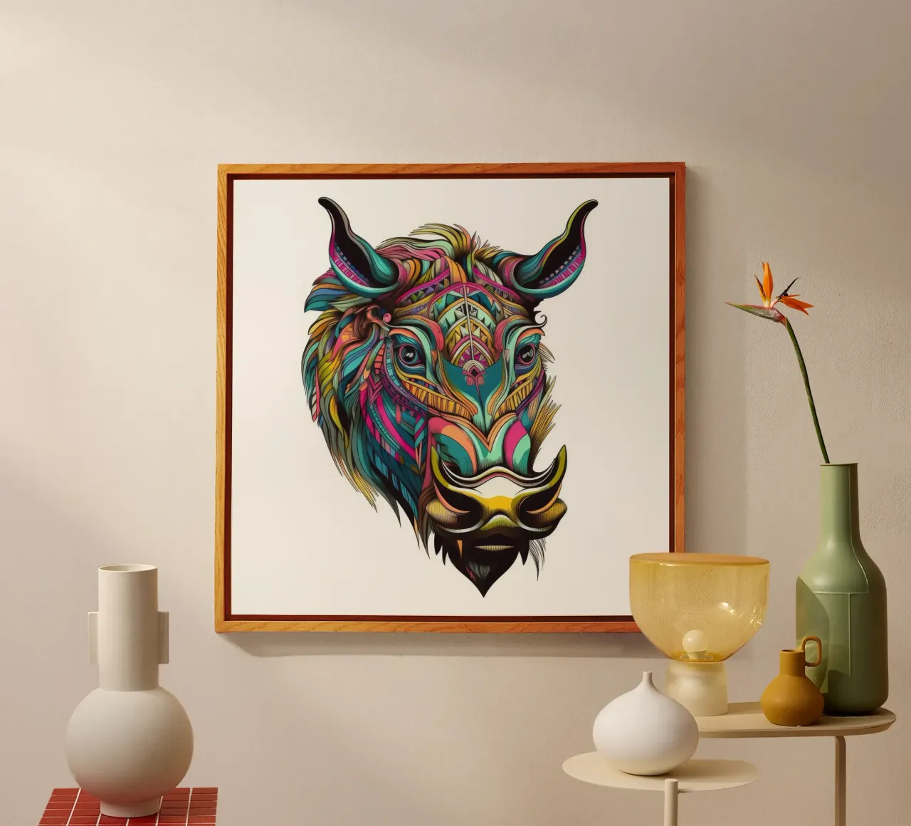Tatoo Warthog plexiglass da Animal Portraits