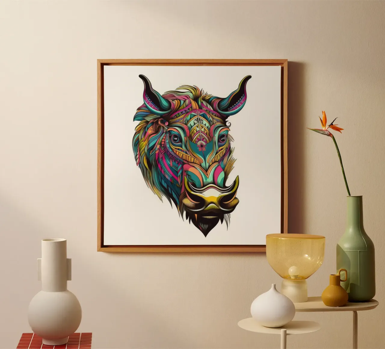 Tatoo Warthog tela da Animal Portraits