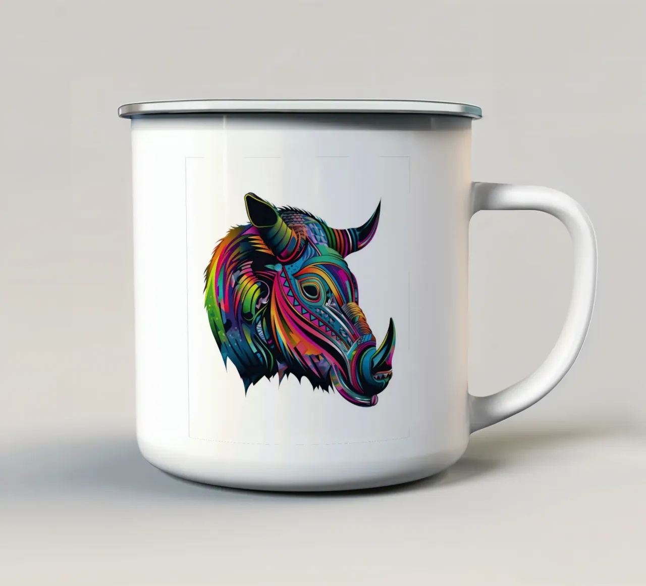 Tatoo Warthog tazza in smalto da Animal Portraits