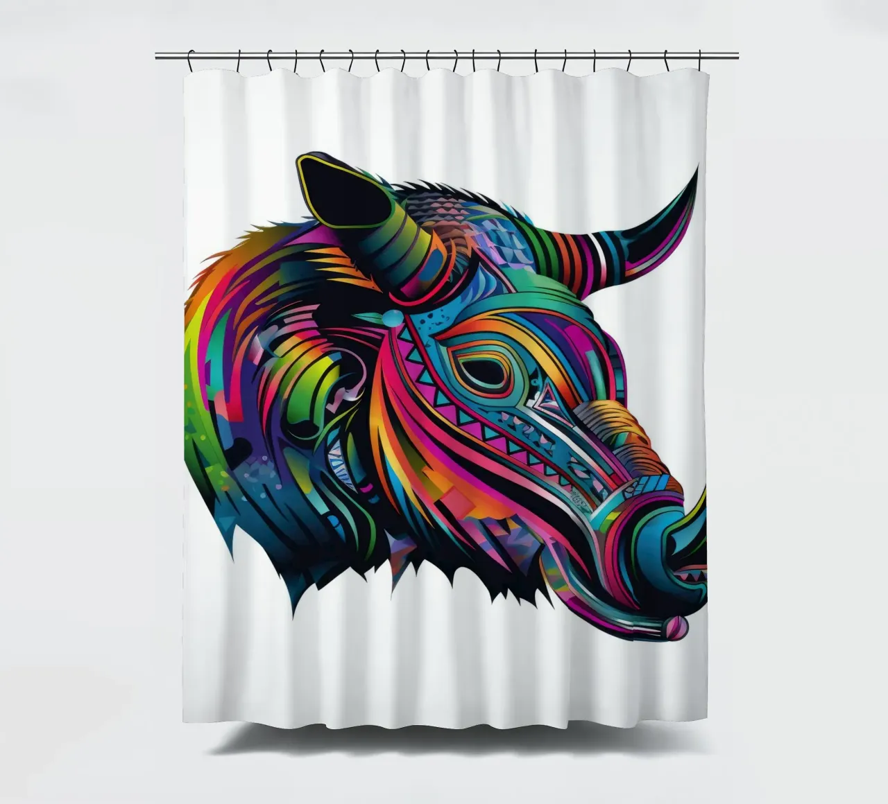 Tatoo Warthog tenda da doccia da Animal Portraits