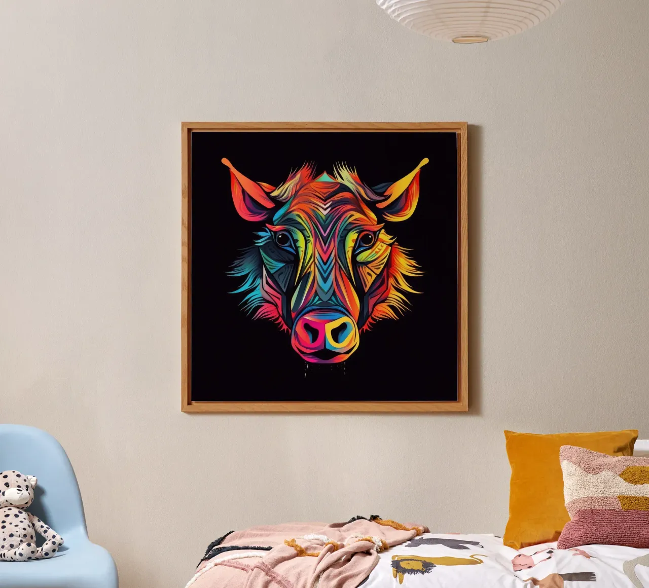 Tatoo Warthog alluminio dibond da Animal Portraits