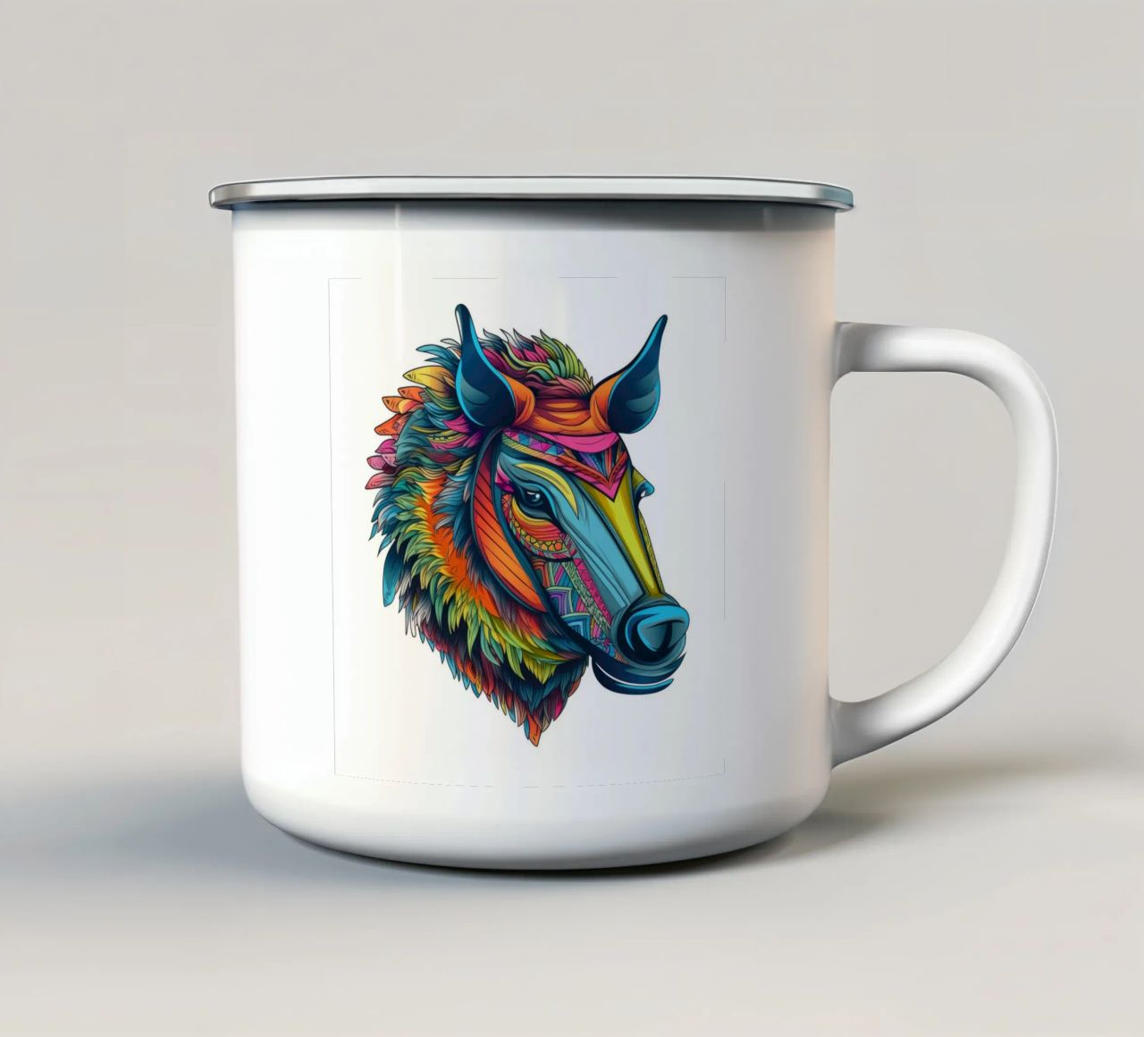 Tatoo Warthog tazza in smalto da Animal Portraits